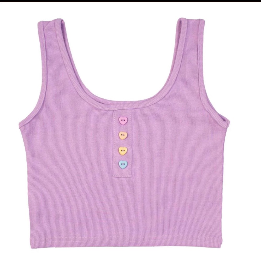 Heart button tank top 💜💖💛❤️